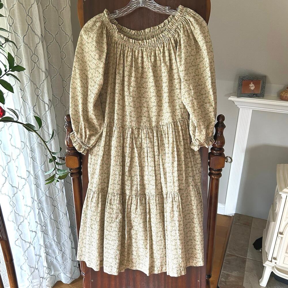 Warm size 1 small dress peasant boho floral country cottage core